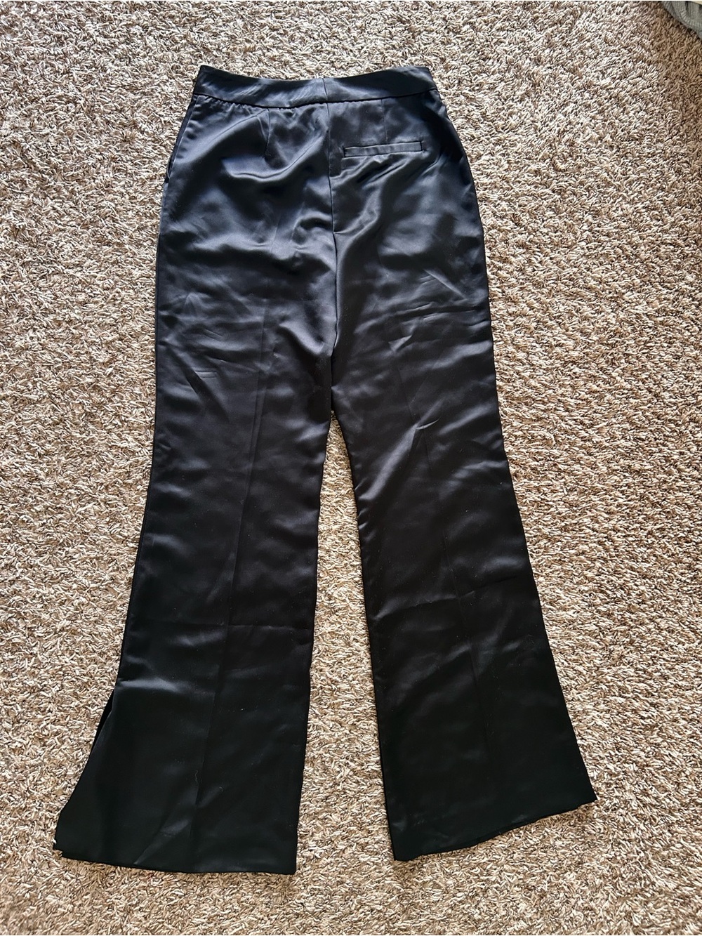 Jason Wu Black Satin Wide-Leg High Waist Pants Women’s Size 2 - Picture 5 of 7
